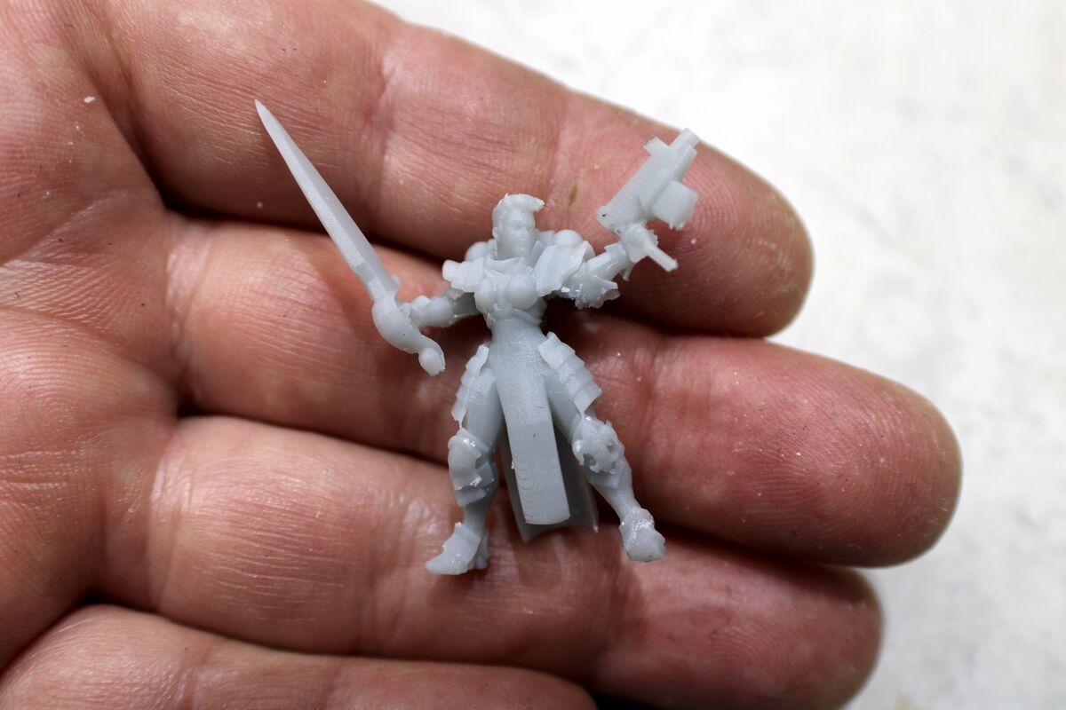 Warhammer miniature 3D printed in grey resin